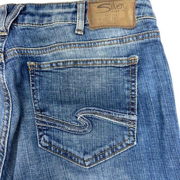 Silver Jeans Mid-Rise Girlfriend Jeans with Destruction (31/27) - Picture 10 of 14